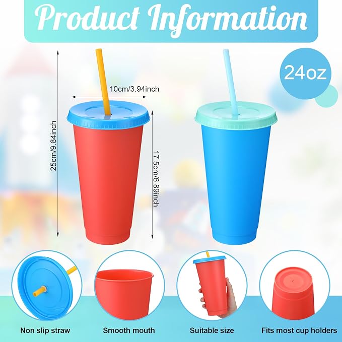 Honeydak 30 Pack Tumbler with Straw and Lid Bulk Cups - Image 3