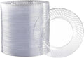 Prestee 100 Pack Clear Plastic Plates for Party - 6.25 Inch Small Round Dessert Plate and Appetizer Platter - Heavy Duty Disposable Plastic Plates for Parties, Weddings, Caterings and Events