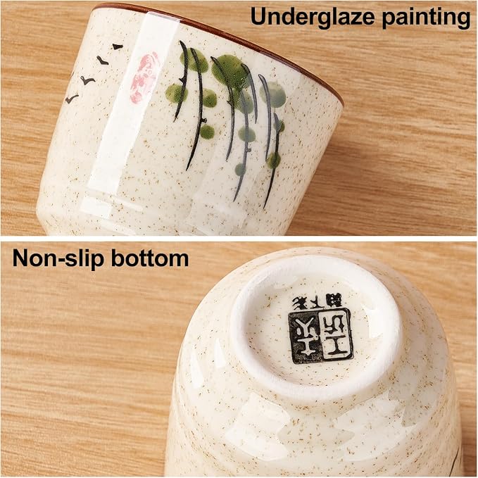 Japanese Tea Cups, Ceramic Matcha Cup, Handless Espresso Cups | 6oz Small - Image 4