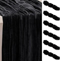 6 Pack Black Cheesecloth Table Runner 35x120 Inch 10Ft Rustic Gauze Cheese by SuBleer