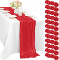 Red 12 Pieces 35 x 120 Inches Long Cheesecloth Table Runner Gauze Fabric 10Ft by Sunnyline