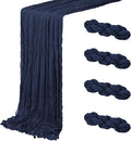 4 Pack Navy Blue Cheesecloth Table Runner 20 x 120 inch Gauze Table Runners 10 by ACSUIT