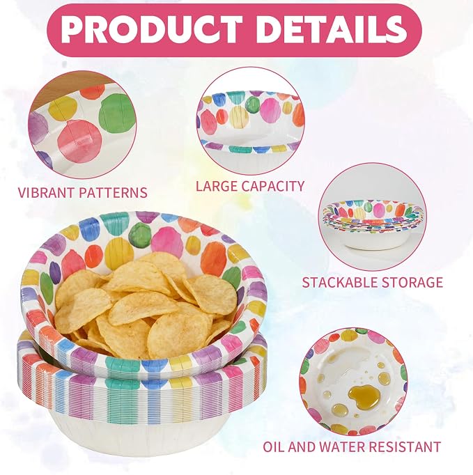 16oz Paper Bowls 30 Count, Disposable Bowls Soak Proof and Microwaveable - Image 5