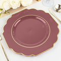 Cinnamon Rose Hard Plastic Dinner Plates, 50 Pack 11" Disposable Round Baroque by TCFLinen