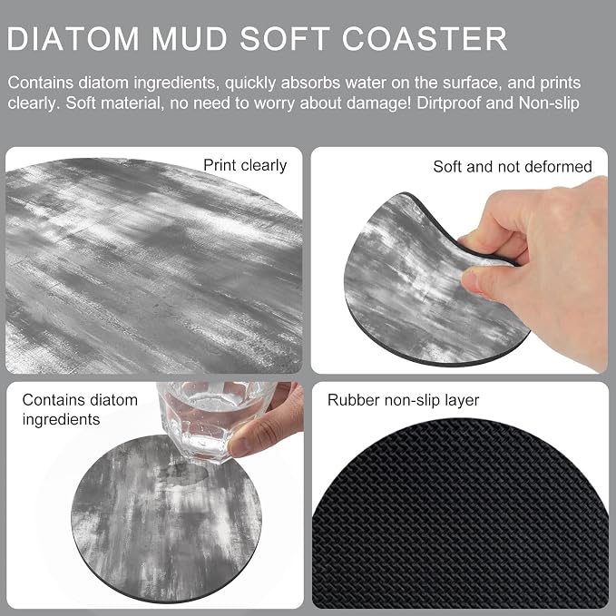 Modern Minimalist Coasters Set of 2, Absorbent Coasters - Image 9