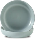 Pasta Bowls – Large Serving Bowls, 34oz Ceramic Plates Set of 2 for Salad, Pasta, Dishes – Microwave Safe, Cooking， Family Dinners, Couples & Parties，Grey