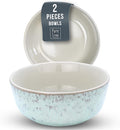 Stoneware Cereal Bowls Set of 2, 27 oz Scratch Resistant Ceramic Soup Bowl | by PURELIVING