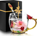 Women Glass Tea Coffee Pretty Cup Gift Set Cute Mug Teacher Appreciation Soul by MNZZ