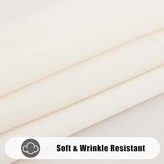 Smiry Rectangle Table Cloth, Waterproof Anti-Scratch Polyester Tablecloth, Decorative Washable Fabric Table Cover for Dining, Buffet, Parties and Outdoor, 60x102, Beige