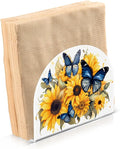 Napkin Holder Sunflower and Butterfly Crystal Clear Acrylic Napkin Holders Paper Napkin Holder Dining Table Dispenser for Kitchen Restaurant Home Decor Bar Accessories