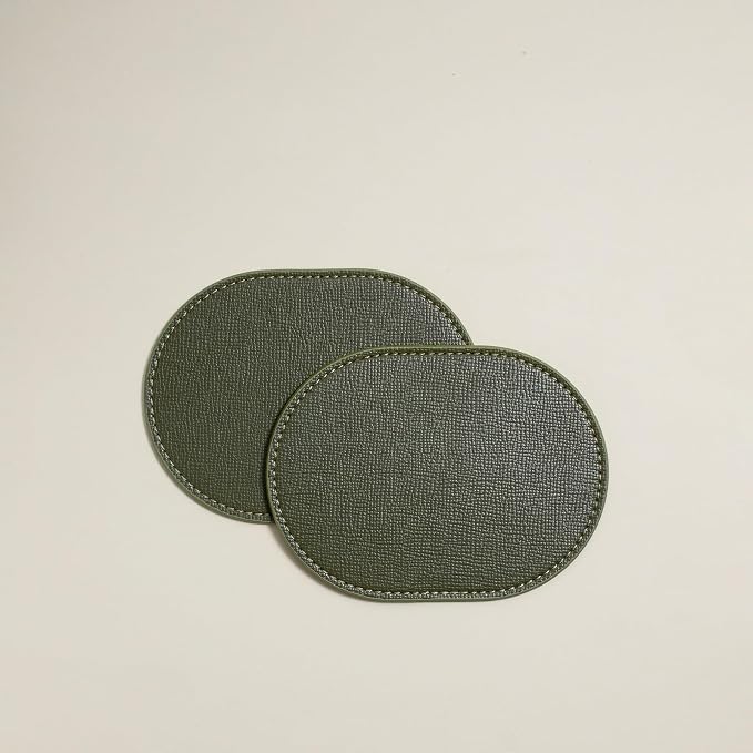 OLETHA Aesthetic Oval Drink Coasters, dining tables & office desks; wipe clean - Image 2