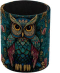 Vintage Owl and Flower Leather Pen Holder by Unknown