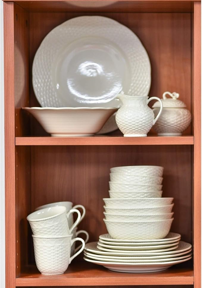 Unknown1 White Dinner Plate 11.25" (Set of 4) Off/White Textured Casual Round Stoneware 4 Piece Dishwasher Safe Microwave