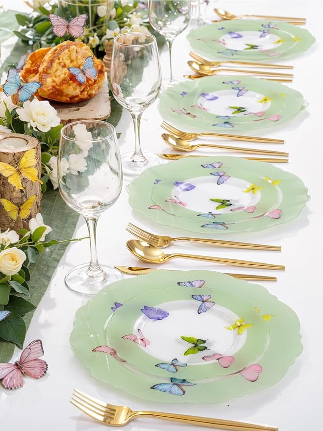 20PCS Green Butterfly Plates - Image 8