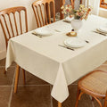 Water Resistant Beige Tablecloth for 4 ft Rectangle Table, Faux Linen Fabric Rectangle Tablecloth, Textured Rectangular Table Cloth for Dining Kitchen Party, 52 x 70 Inch