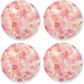Red Glitter Texture 4 Piecing Set Round Coasters by KLL