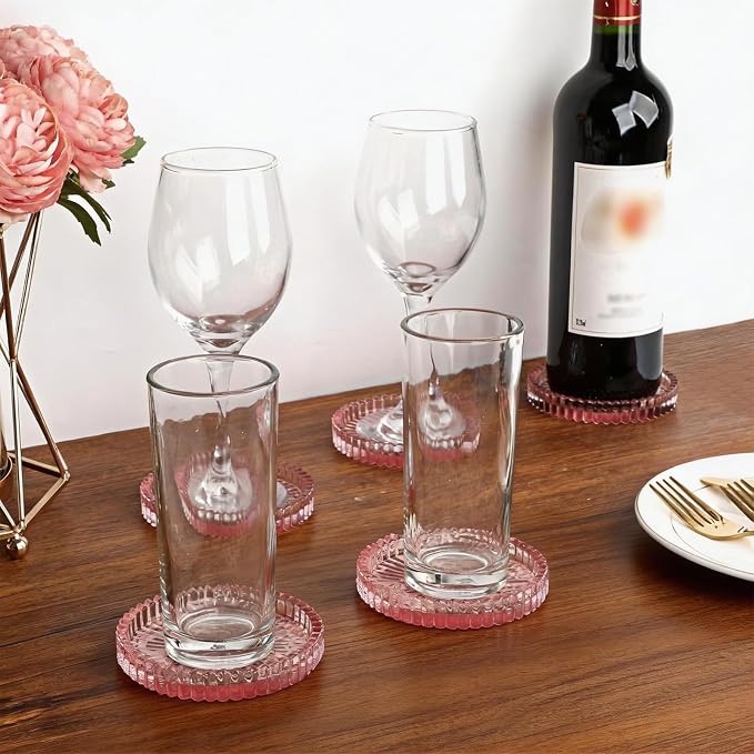 Modern Clear Glass Coaster Set of 8- Coffee Table Coasters, Crystal Coaster - Image 8