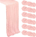 6 Pack Blush Pink Table Runner Cheesecloth 10Ft Gauze Cheese Cloth Table Runner by Heneger