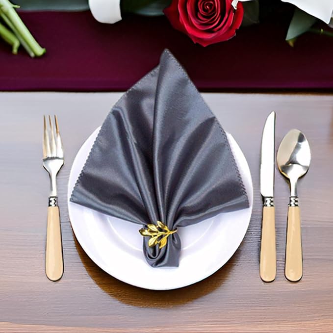 Set of 50 Leaf Napkin Rings Metal Gold Leaf Napkin Ring, Metal Napkin Rings - Image 4