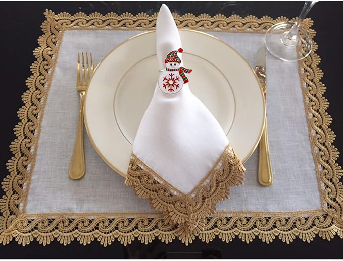 Christmas Snowman Napkin Rings Set of 6, Napkin Buckles, Napkin Rings Holder for Xmas, Thanksgiving, Dinner Party Table Decoration (Snowman-Silver)