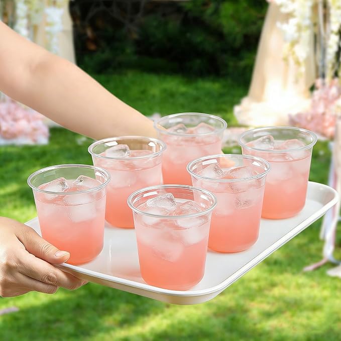 50 x Round Bottom Clear Plastic Cups 12 oz | Disposable Cocktail Cups, Stemless - Image 7