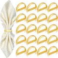 KPOSIYA Napkin Rings Set of 96, Matte Gold Napkin Rings Bulk for Table Settings, D-Shape Napkin Holders Rings for Dinner Table Decor, Easter, Fall,Thanksgiving, Christmas, Party,（Matte Gold, 96 pcs）