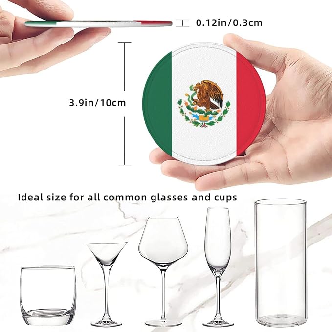 Mexican Flag Coasters for Drinks - Image 3