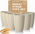 Wheat Straw Unbreakable Cups, Large Cups 20 OZ Set of 6, Alternative to Plastic by Perlapoc