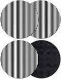 Black White Stripe Coasters Set of 4, Modern Minimalist Geometric Striped Soft by PIEPLE