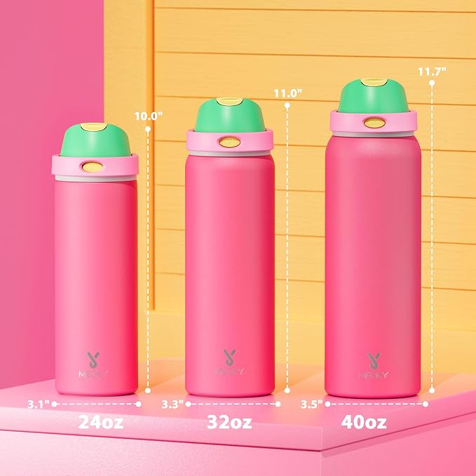 32 oz Insulated Water Bottle for Women: Meoky Stainless Steel Water Bottle - Image 2