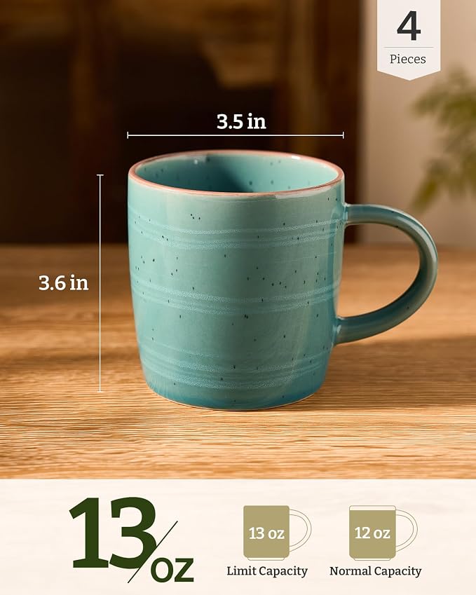 famiware Coffee Mugs Set of 4, Meteor 13 oz Ceramic Mug Cup Set - Image 4
