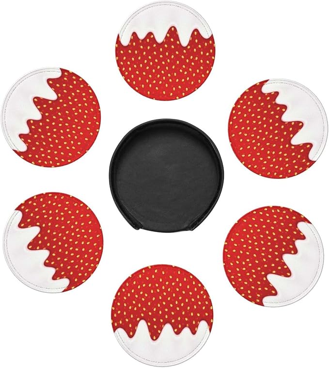6 Pack Funny Strawberry Coaster - Image 3