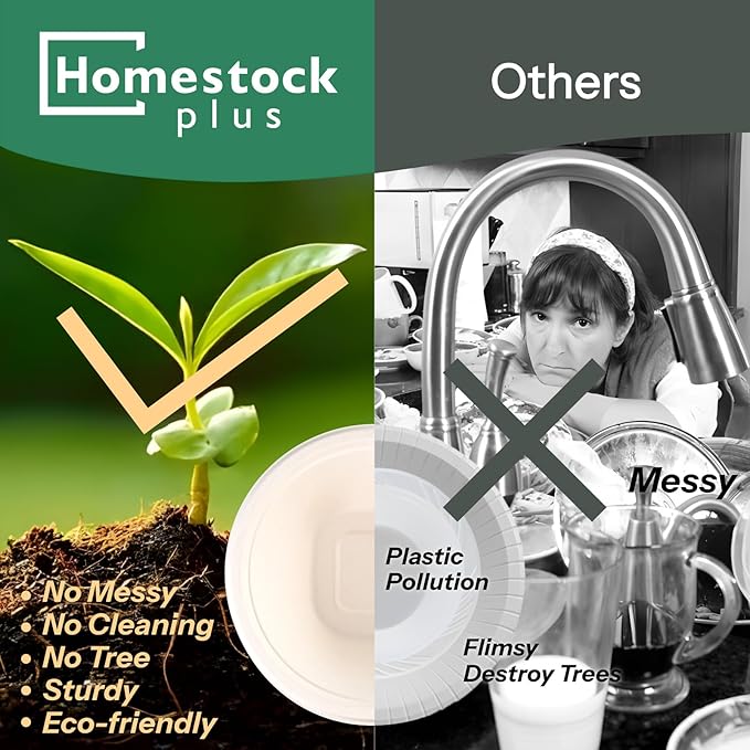 Homestockplus 16 Oz Small Paper Bowls Disposable Bowl - Sugarcane Fiber, Microwave & Freezer Safe, BPA-Free Eco-Friendly Compostable Bowls for Ice Cream, Kids Snacks, Cafe Desserts[100 Pack] (White)