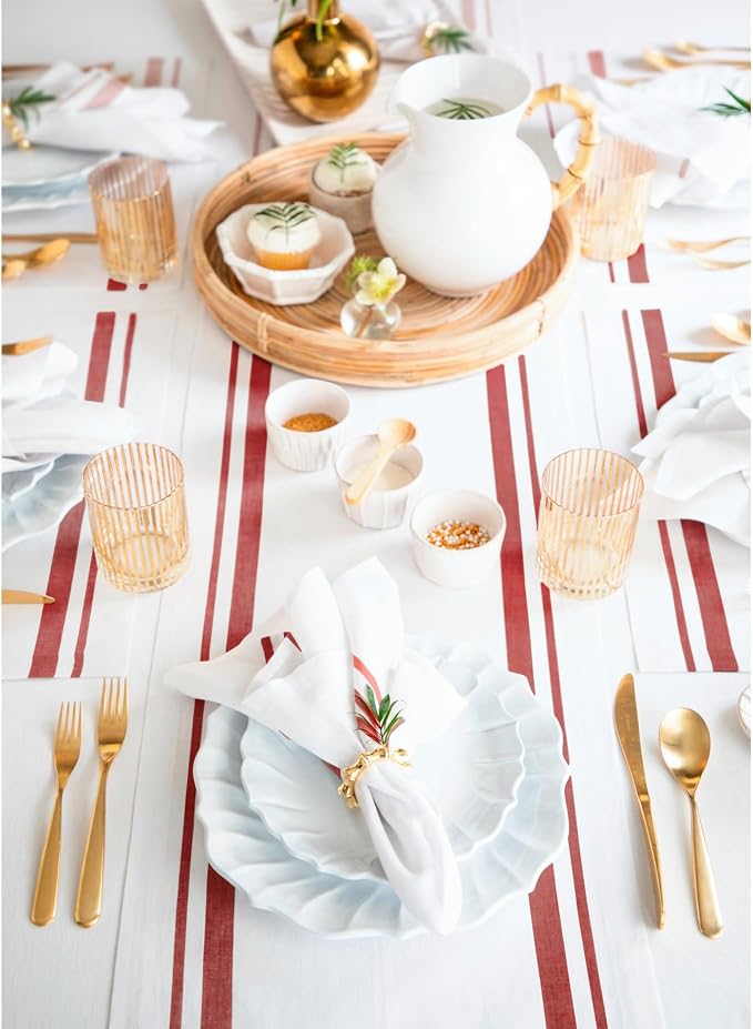 Solino Home 100% Pure Linen Table Runner, 14 x 48 in, console and side tables; - Image 4