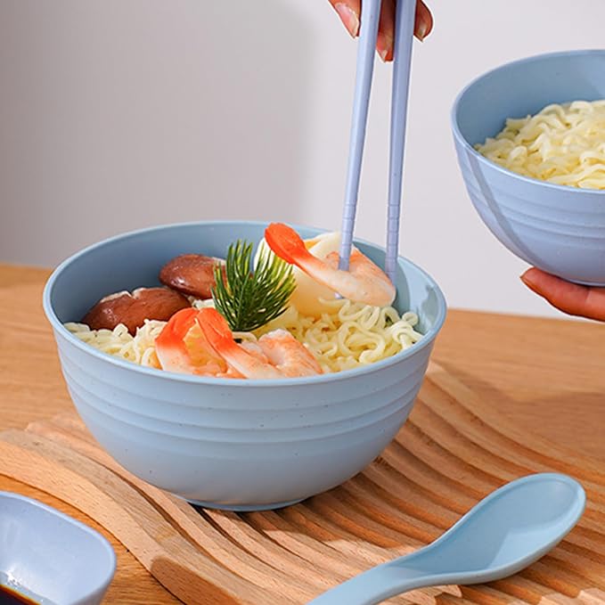 Unbreakable Wheat Straw Cereal Bowls Set of 4, 24 OZ Microwave and Dishwasher - Image 3
