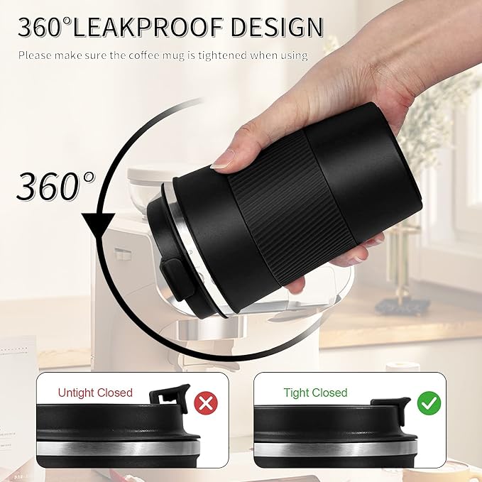 Insulated Travel Coffee Mug, Stainless Steel Coffee Cup - Image 4
