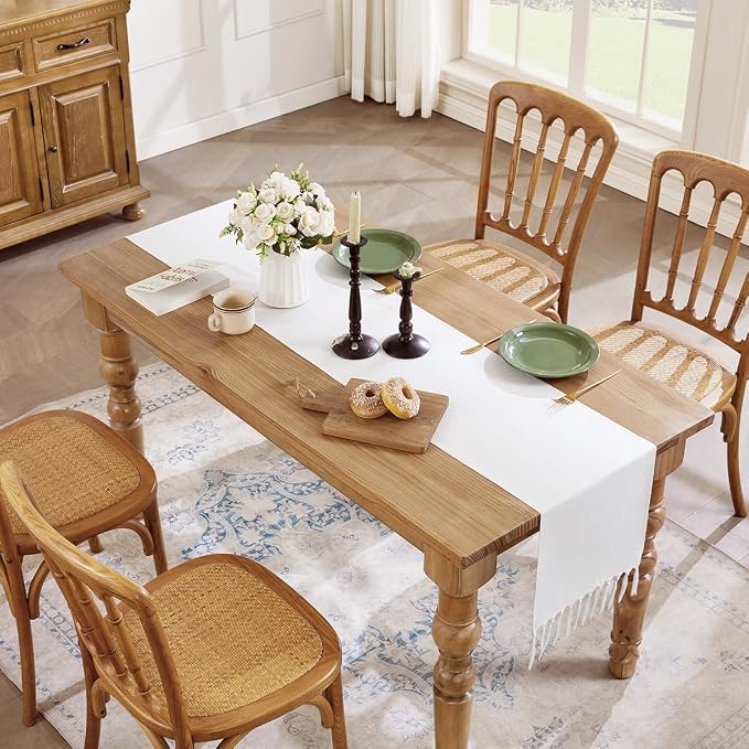 Cotton Linen Table Runner, 13x72 Inch, Machine Wash - Image 6