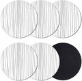 Gray Coasters Set of 6, Abstract Lines Gradient Minimalist Modern Texture Soft by PIEPLE