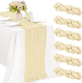 6 Pieces Beige 10FT Cheesecloth Table Runner Boho Gauze Fabric Table Runner by JALANCY