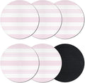 Pink Stripes Coasters Set of 6, Absorbent Coasters by Unknown