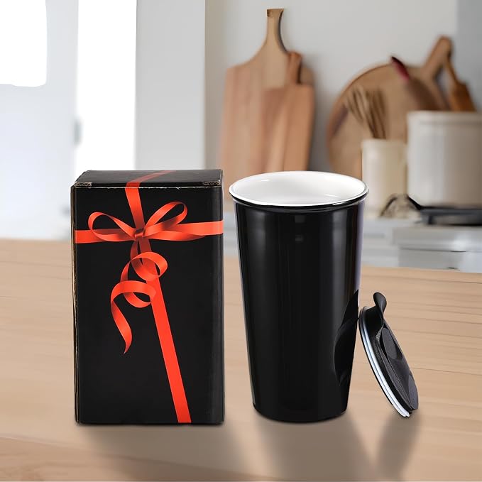 Ceramic Travel Mug, 12oz Unique To Go Coffee Mugs - Image 7