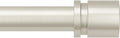 Curtain Rods for Windows 16 to 240 Inches Adjustable Length 1 Inch Diameter Window Curtain Rod with Aluminium End Cap, Brushed Nickel