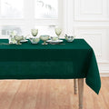 Solino Home Linen Tablecloth for Rectangle Tables 60 x 108 Inch - 100% Pure Linen Rainforest Green Table Cloth - Fete, Machine Washable Cloth Tablecloth for Winter, St Patricks Day