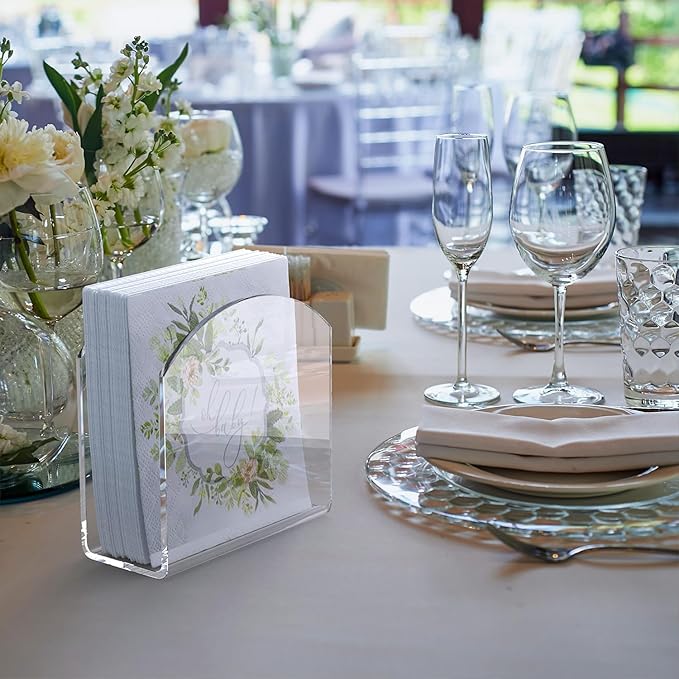 Napkin Holder, 2 Pack Clear Acrylic Napkin Tissue Holder - Image 4