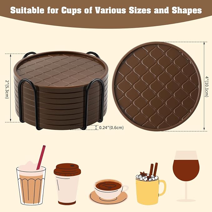 Coasters Set of 8, Hot or Cold Drink Coasters - Image 4