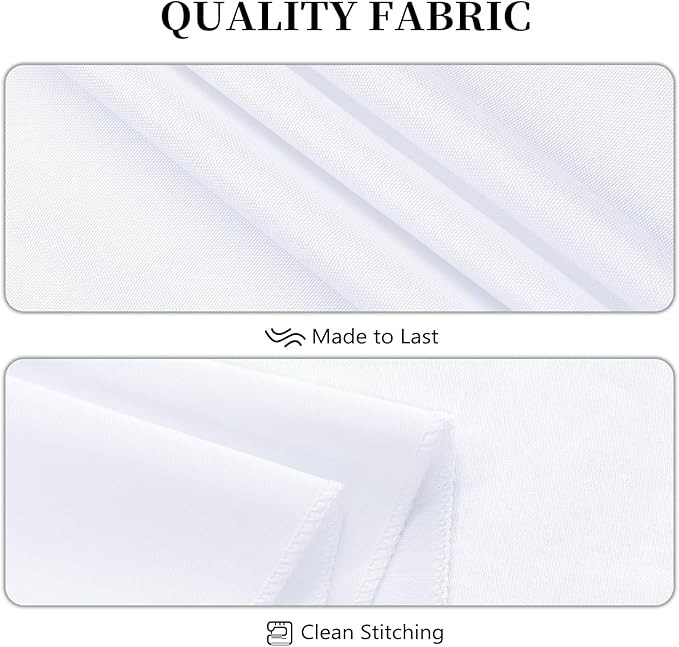 8 Pack White Tablecloth 60 x 102 Inch Rectangular Table Cloth for 6 Foot Rectangle Tables, Wrinkle Resistant Washable Polyester Fabric Table Covers for Wedding Party Banquet Buffet and Camping