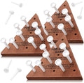 Skylety 12 Pack Triangle Peg Games Wooden Board Table Game for Family Boys Girls Adults, Learning Toys Travel Peg Jump Toys Triangle Puzzle Brain Teaser Christmas Gifts (Dark Color)