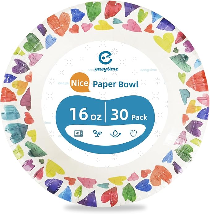 30 Pack Paper Bowls, 16 Oz Disposable Soup Bowl, Heavy Duty Printed Disposable - Image 7