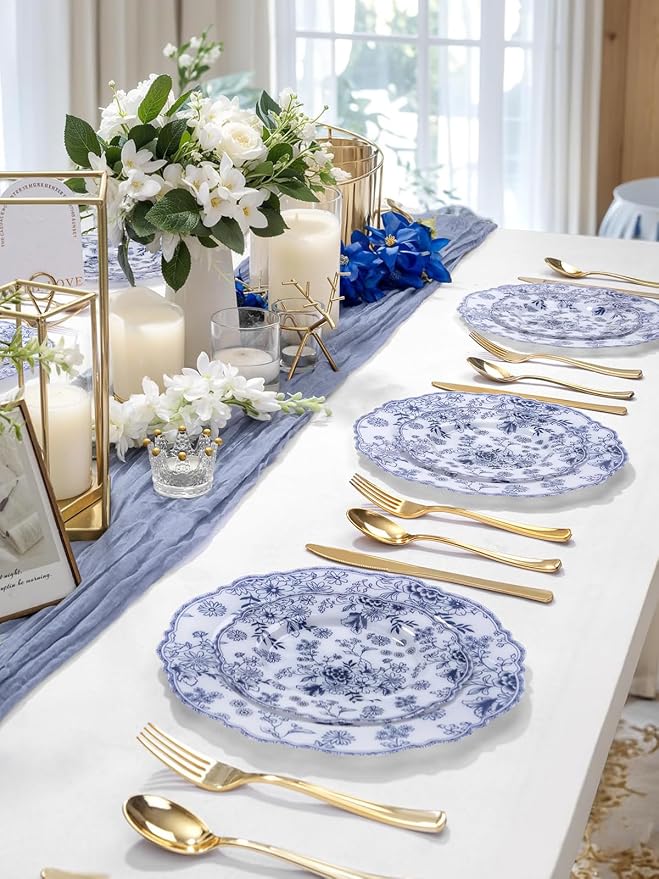 20PCS Blue and White Plates - Image 5