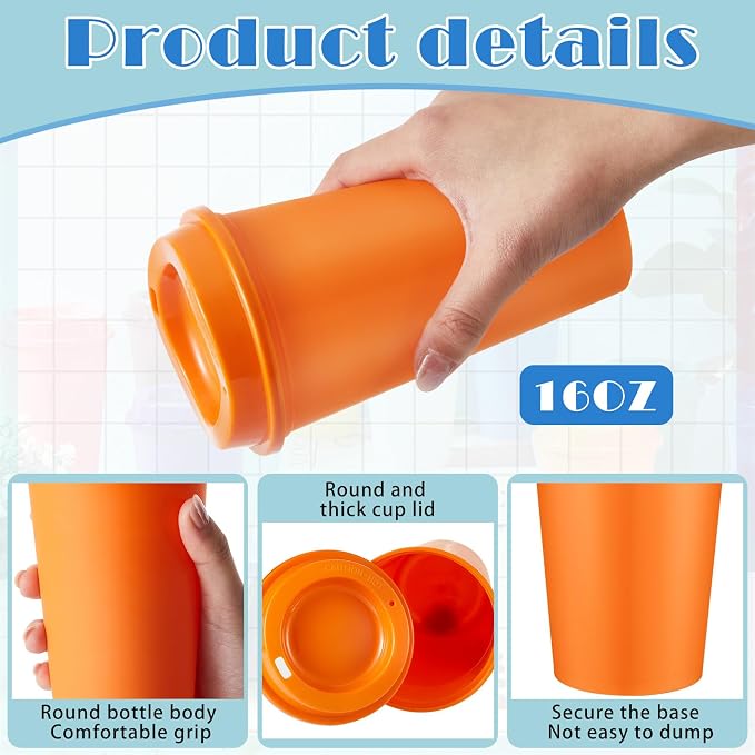 FillTouch 12 Pcs 16 oz Reusable Coffee Cups - Image 3